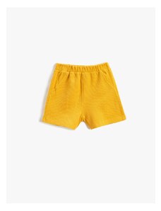 Koton Basic Shorts Textured Pockets Elastic Waist