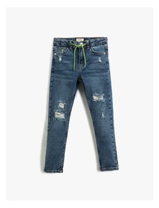 Koton Tie Waist Worn Out Jeans with Skinny Legs - Skinny Jeans