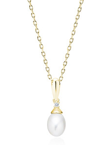 SYLVIENE Pozlacený náhrdelník PERLA White