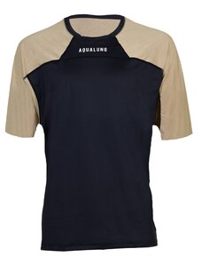Aqualung pánské tričko RASHGUARD LOOSE FIT, béžová/černá