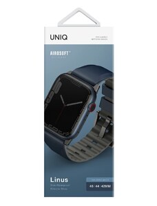 UNIQ Linus AiroSoft silikonový řemínek Apple Watch 45/44/42mm modrý