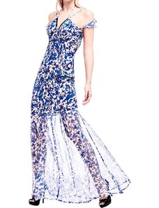 Modré hedvábné šaty - MARCIANO GUESS