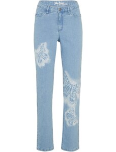 bonprix Strečové džíny s potiskem Straight Modrá