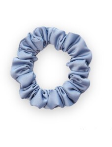 MURU Úzká saténová scrunchie gumička - Modrošedá matná