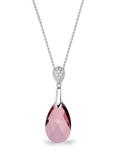 Spark Stříbrný náhrdelník se Swarovski Elements růžová kapka Dainty Drop N610616AP Antique Pink