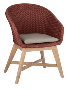 Červeno-béžová pletená zahradní židle Bizzotto Coachella