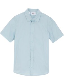bonprix Chlapecká košile Slim Fit, krátký rukáv Modrá
