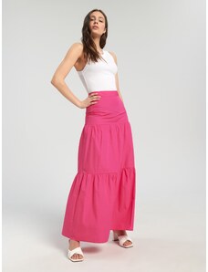 Sinsay - Nabíraná maxi sukně - sytě růžová