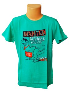 Fortoo Chlapecké tričko JURSKÝ SVĚT - DINOSAURUS krátký rukáv zelené