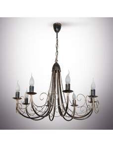 Light for home - Klasický velký lustr na řetězu na osm žárovek 14766 "Romira", 8x40W, E14, černá, zlatá