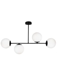 Light for home - Lustr na tyči s mléčně skleněnými kuličkami PALERMO 2390/4, 4x40W, E 14, Černá