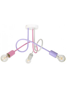 Light for home - Závěsné svítidlo 1001/3MP3 MONDO, 3xE27/60W, šedá, pastelově fialová, pastelově růžová, 3x60W, E27, šedá, pastelově fialová, pastelově růžová