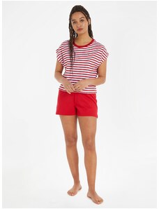 Bílo-červené dámské pruhované pyžamo Tommy Hilfiger Underwear - Dámské