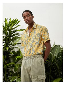 Koton Floral Printed Shirt Short Sleeve Classic Collar Cotton
