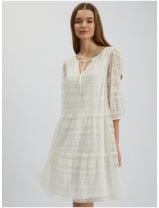 Orsay Bílé dámské krajkové šaty - Dámské