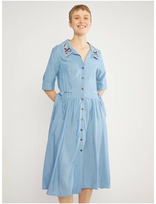 Světle modré dámské košilové šaty Blutsgeschwister - Dámské