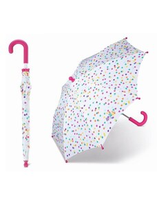 happy rain Esprit dívčí deštník - bílý s puntíky pro předškolačky