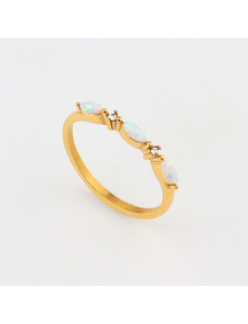 ORNAMENTI Pozlacený prstýnek Triple Opal gold