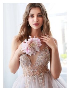 Donna Bridal romantické sexy šaty s luxusními flitry a korálky