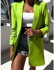 Erikafashion Neon zelené elegantní sako CASTIEL otevřeného stylu