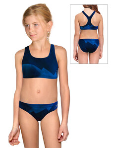 Ramisport Dívčí sportovní plavky dvoudílné PD658 t175 modrá