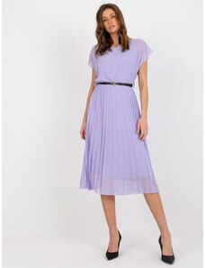 ITALY MODA Světle fialové plisované midi šaty -light violet Fialová