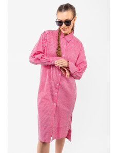 Rino&Pelle dámské košilové šaty Sezi s proužky růžové