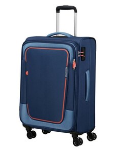 American Tourister Látkový cestovní kufr Pulsonic EXP M 64/74 l tmavě modrá