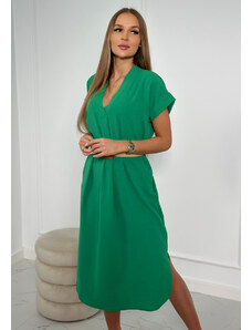 Kesi Šaty s ozdobným páskem zelené
