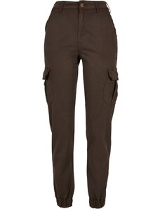 URBAN CLASSICS Ladies High Waist Cargo Pants - brown