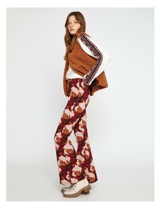 Koton Dámské oděvní kalhoty 3wak40116ek burgundský vzor