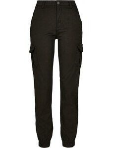 URBAN CLASSICS Ladies High Waist Cargo Pants - black