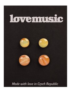 Lovemusic Náušnice pecky double set 10 a 12 mm - Mars: Žlutá