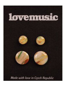 Lovemusic Náušnice pecky double set 10 a 15 mm - Nature: Hnědá