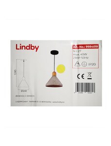 Lindby Lindby - Lustr na lanku CAISY 1xE27/40W/230V LW0084