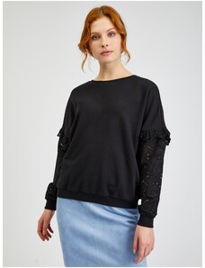 Orsay Černý dámský svetr s ozdobnými rukávy - Dámské