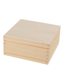 Dřevěná krabička s víkem - 15 x 15 x 7 cm- 2. JAKOST!