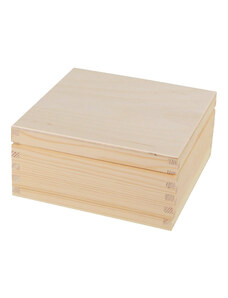 Dřevěná krabička s víkem - 17,5 x 17,5 x 8 cm