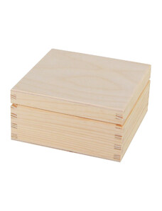 Dřevěná krabička s víkem - 10,5 x 10,5 x 6 cm