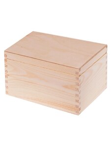 Dřevěná krabička s víkem nejen na šperky - 22 x 16 x 13,5 cm, přírodní