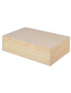 Dřevěná krabička s víkem - 35 x 25 x 10 cm, přírodní