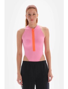 Dagi Pink Women's Bodysuit with Zipper