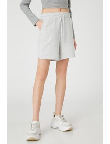 Koton Basic Shorts with Lace-Up Waist, Relaxed Fit.