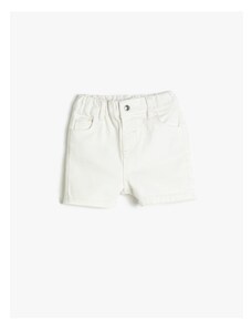 Koton Jeans Shorts with Pocket, Cotton and Elastic Waist.