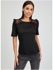 Orsay Černé dámské tričko s průstřihem na zádech - Dámské
