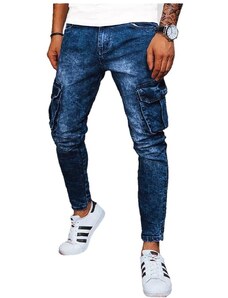 Tmavě modré pánské džínové kalhoty s kapsami