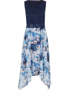 bonprix Šifonové šaty s krajkou Modrá