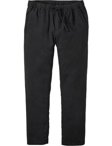 bonprix Chino kalhoty Regular Fit s podílem lnu, Straight Černá