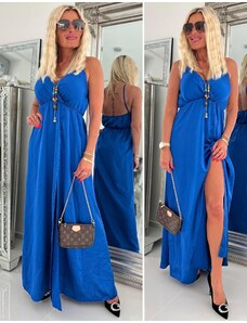 Italy moda Dlouhé šaty Julia, královsky modré