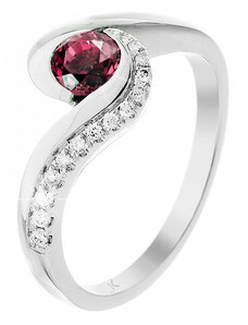Zlatý prsten s rubínem a diamanty ZPTO209B-59-1400